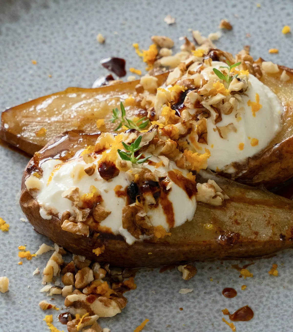 Rostade päron med honung och vaniljyoghurt