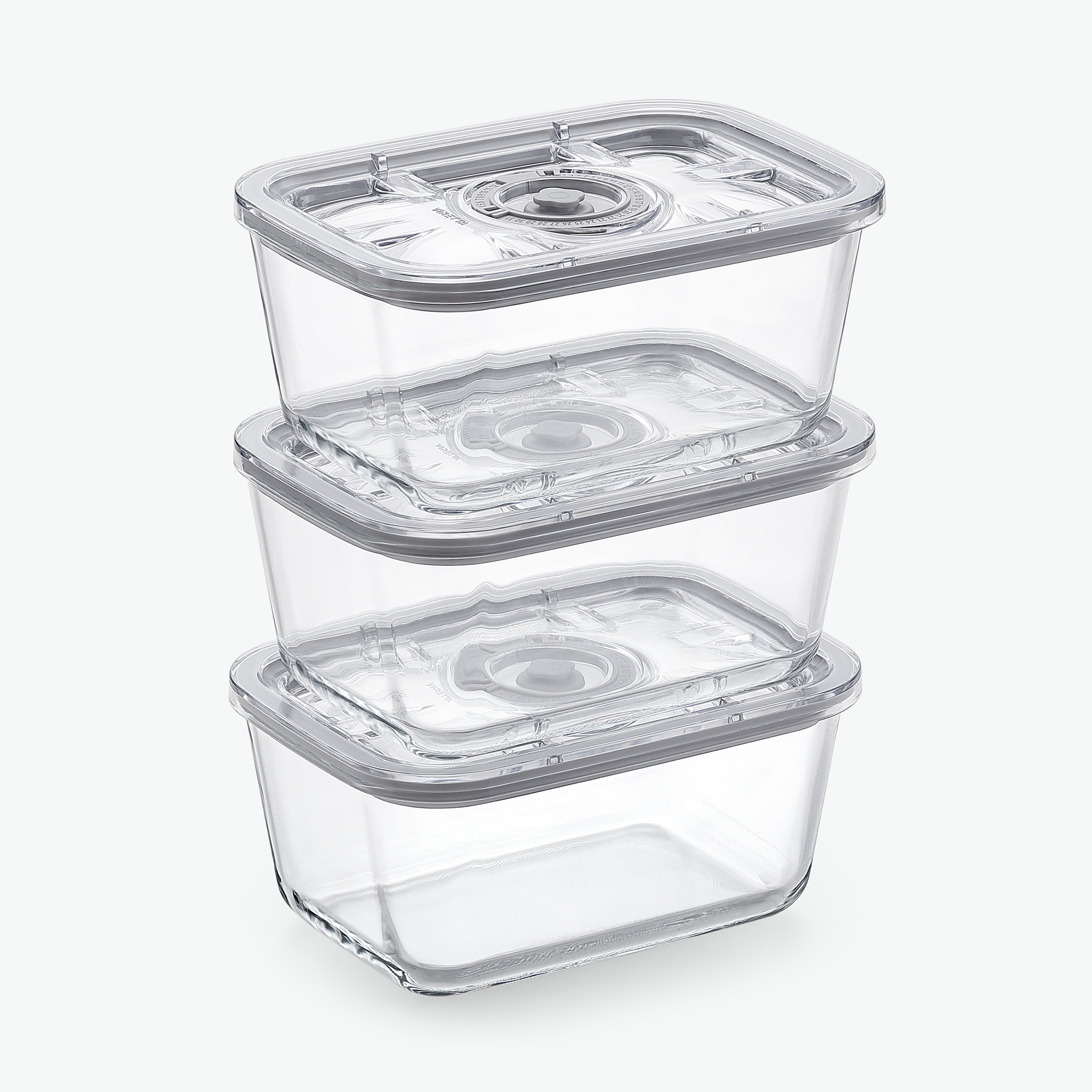 Vakuumbehållare i glas – Trioset (3-pack)