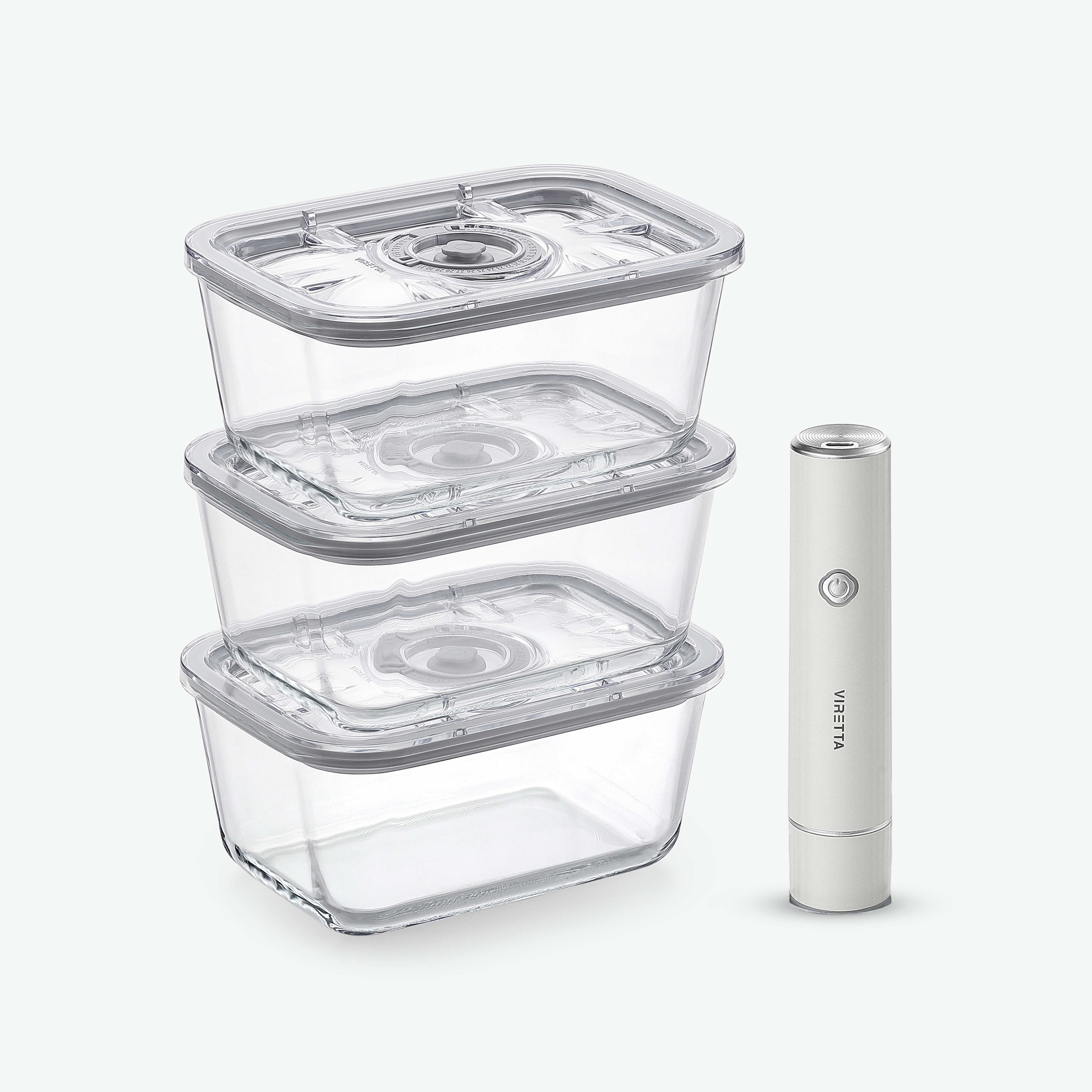 Vakuumbehållare i glas – Trioset (3-pack)