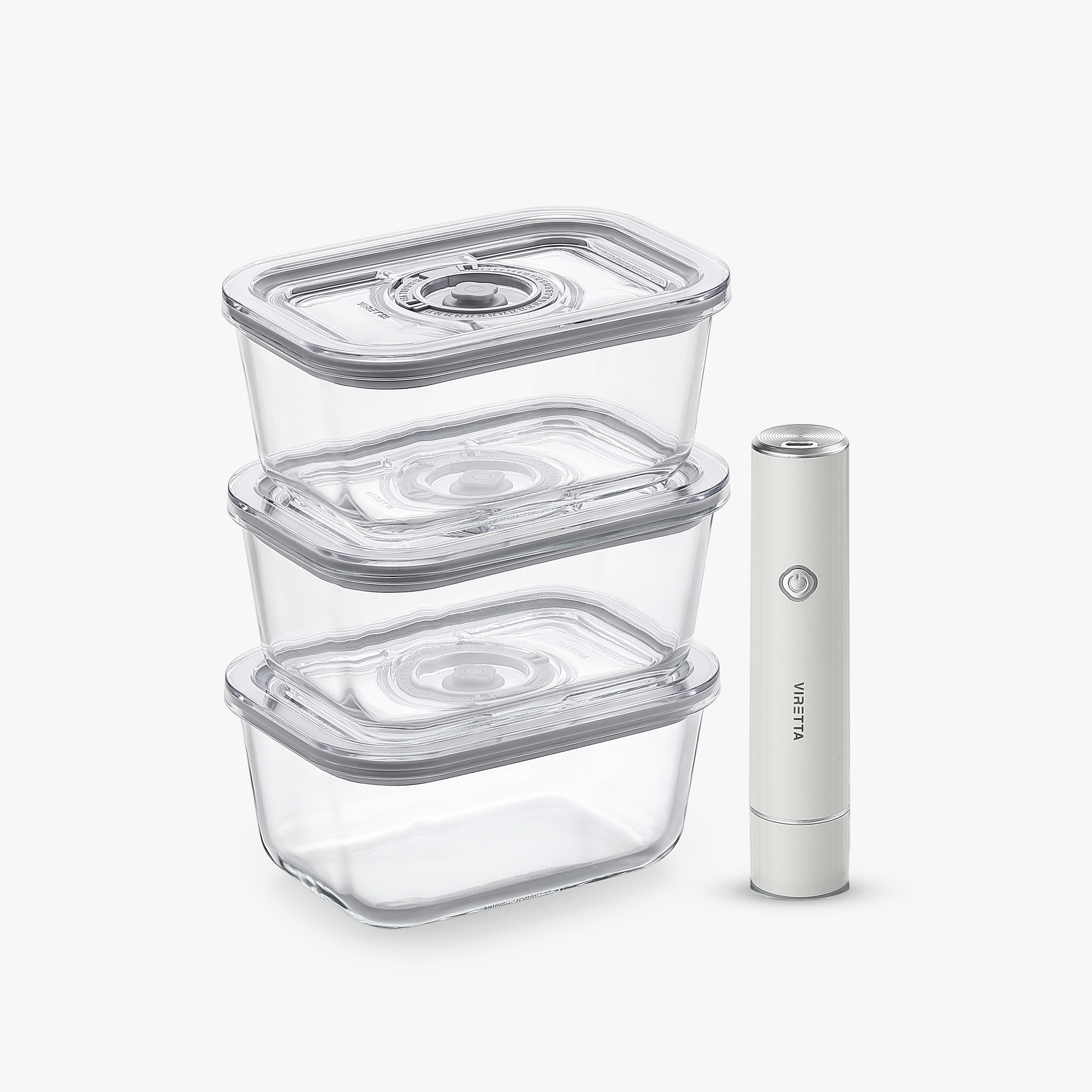 Vakuumbehållare i glas – Trioset (3-pack)