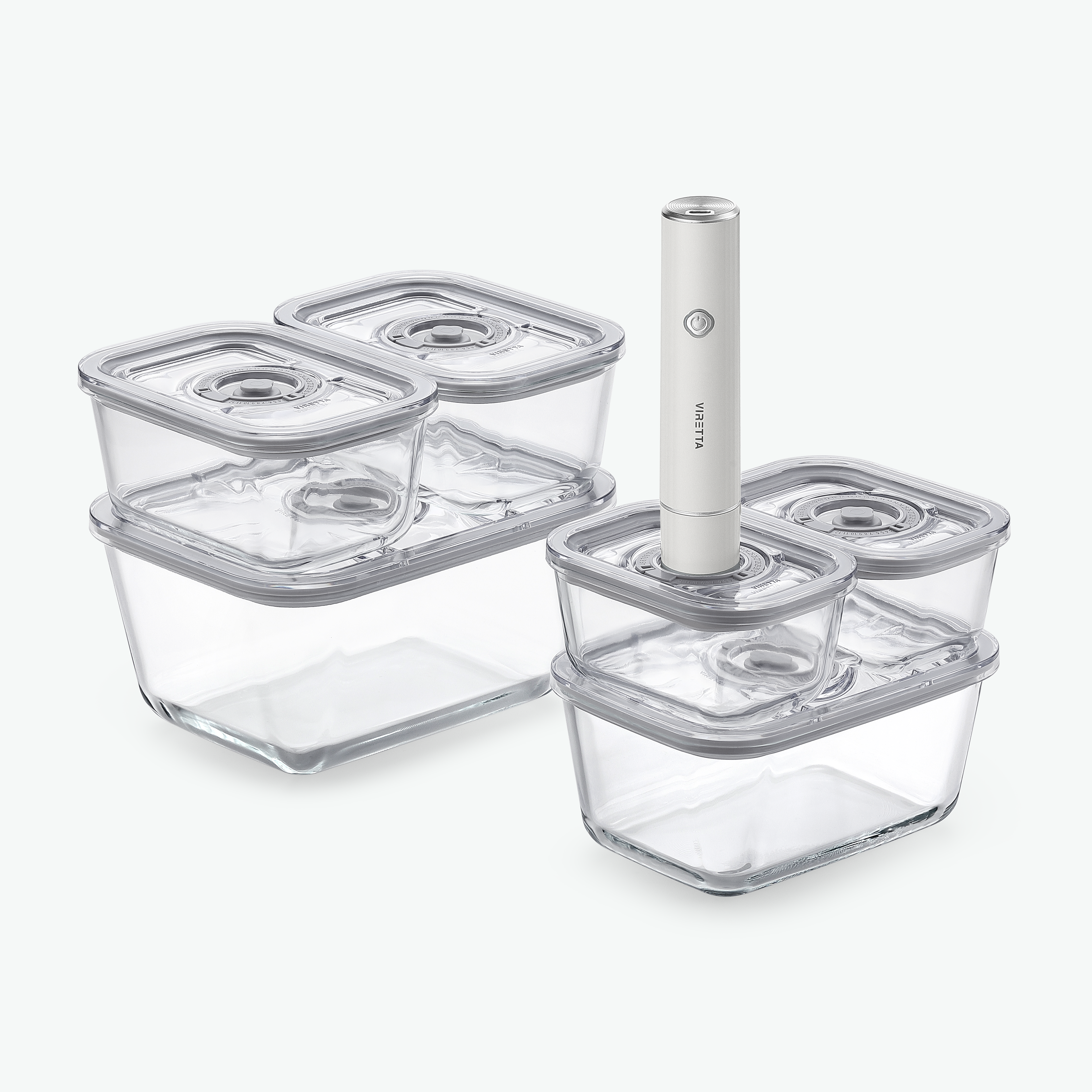 Vakuumbehållare i glas, set