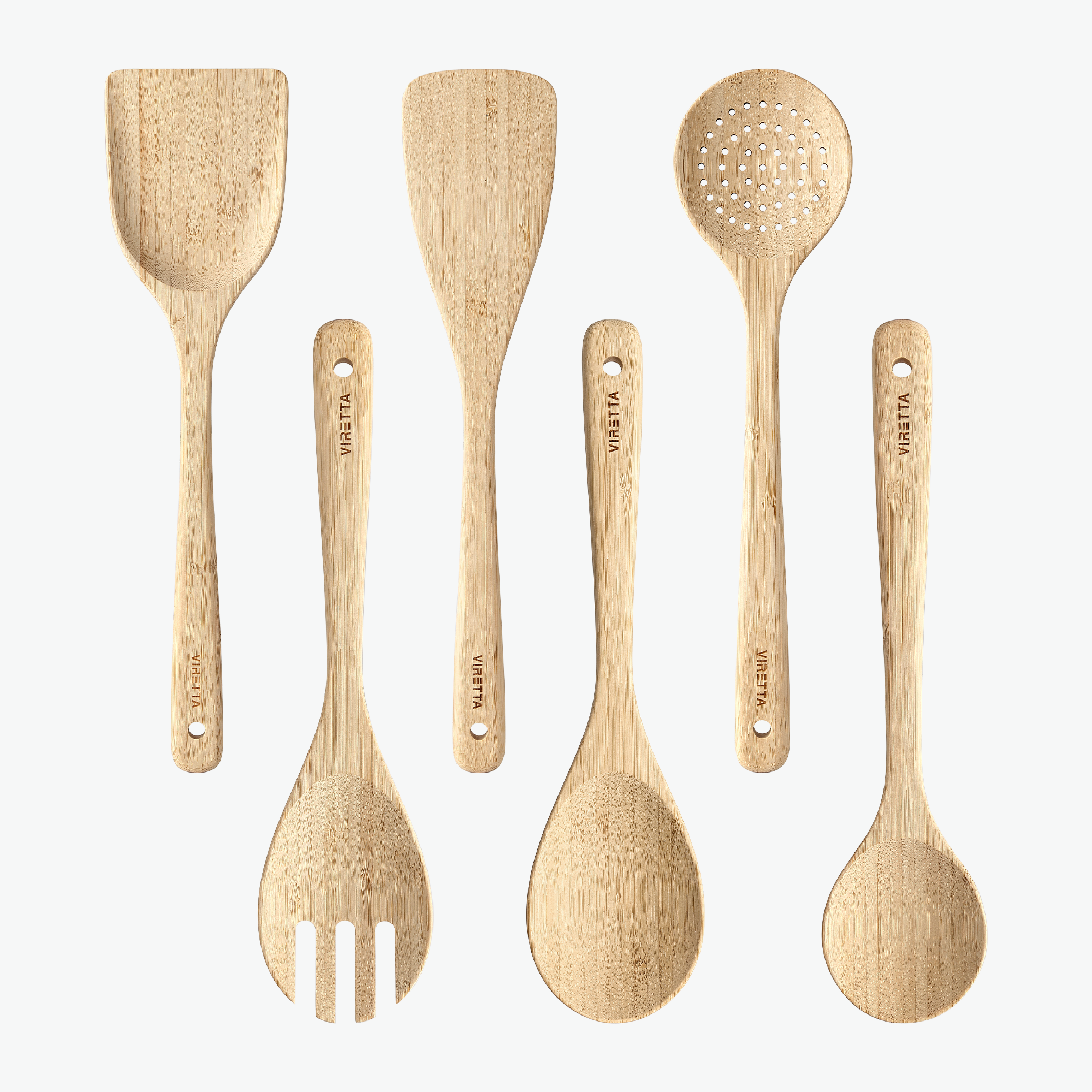 Köksredskapsset i bambu – 6 delar