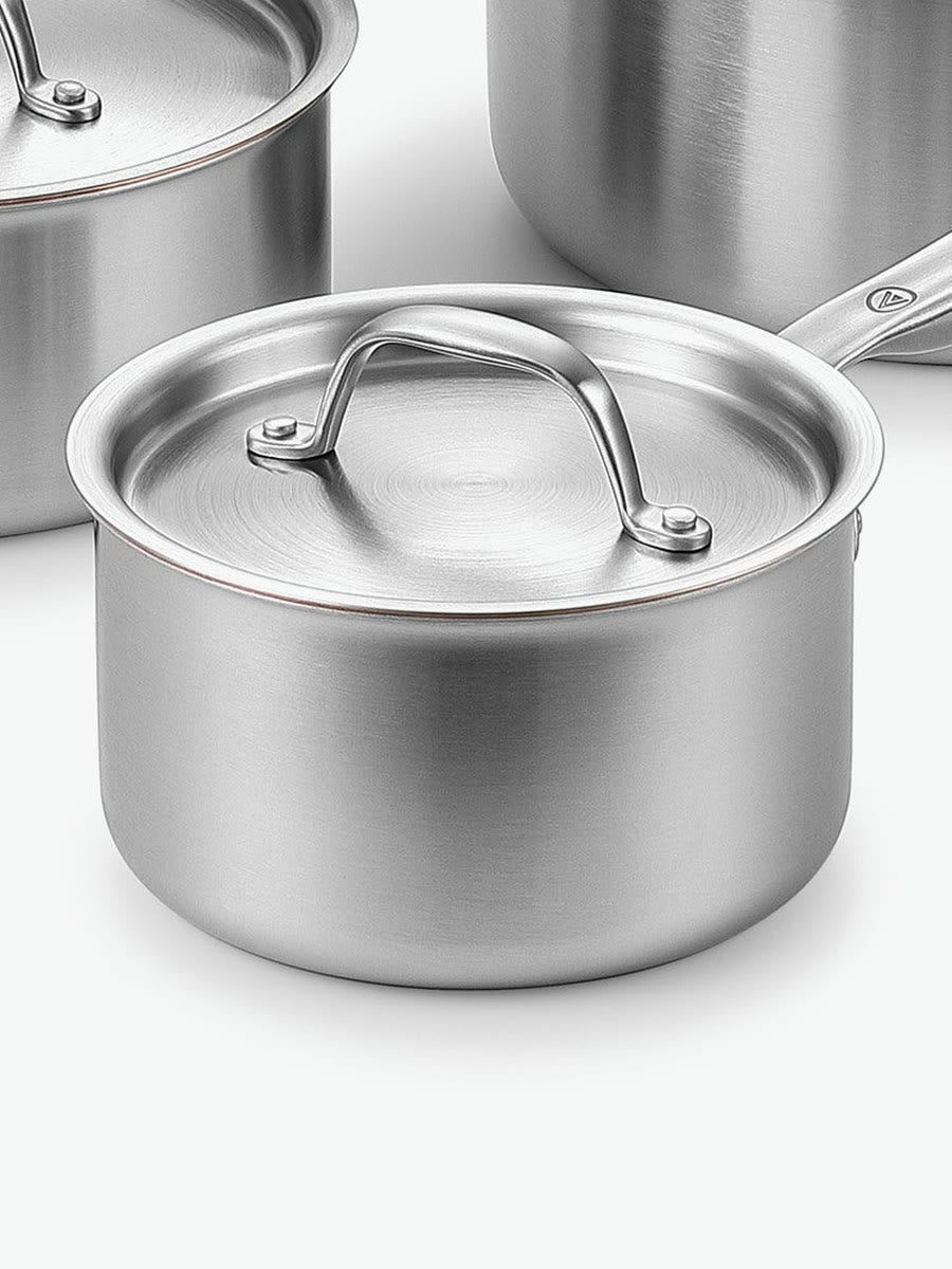 5-Ply-kastrull med lock i rostfritt stål