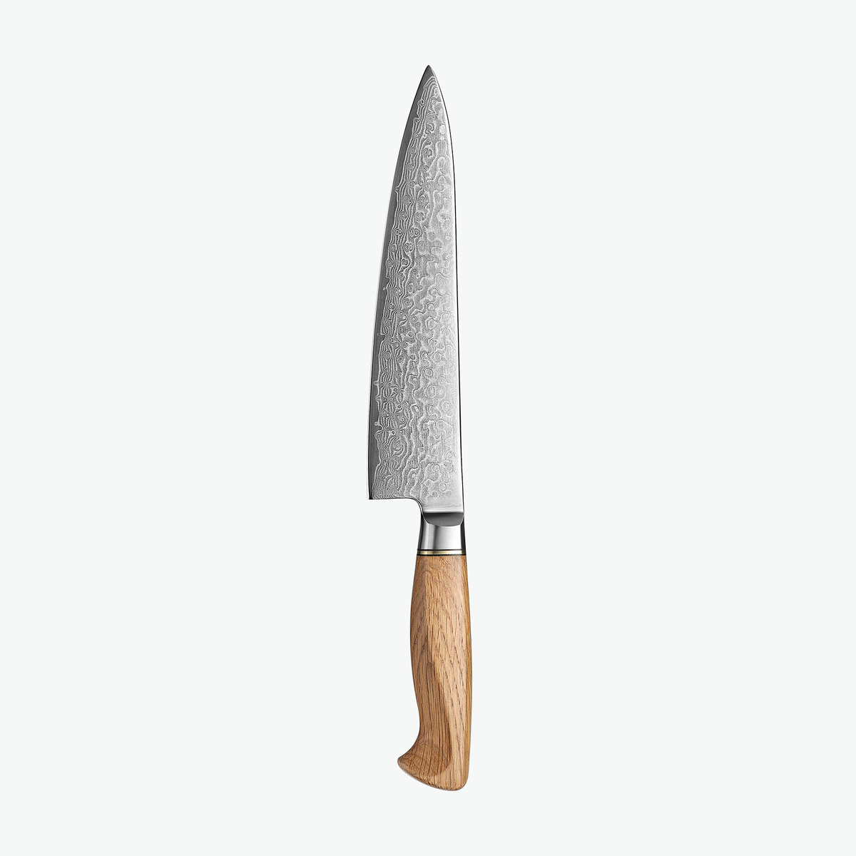 Shōjin Kaku gyuto med ekskaft sedd från baksidan