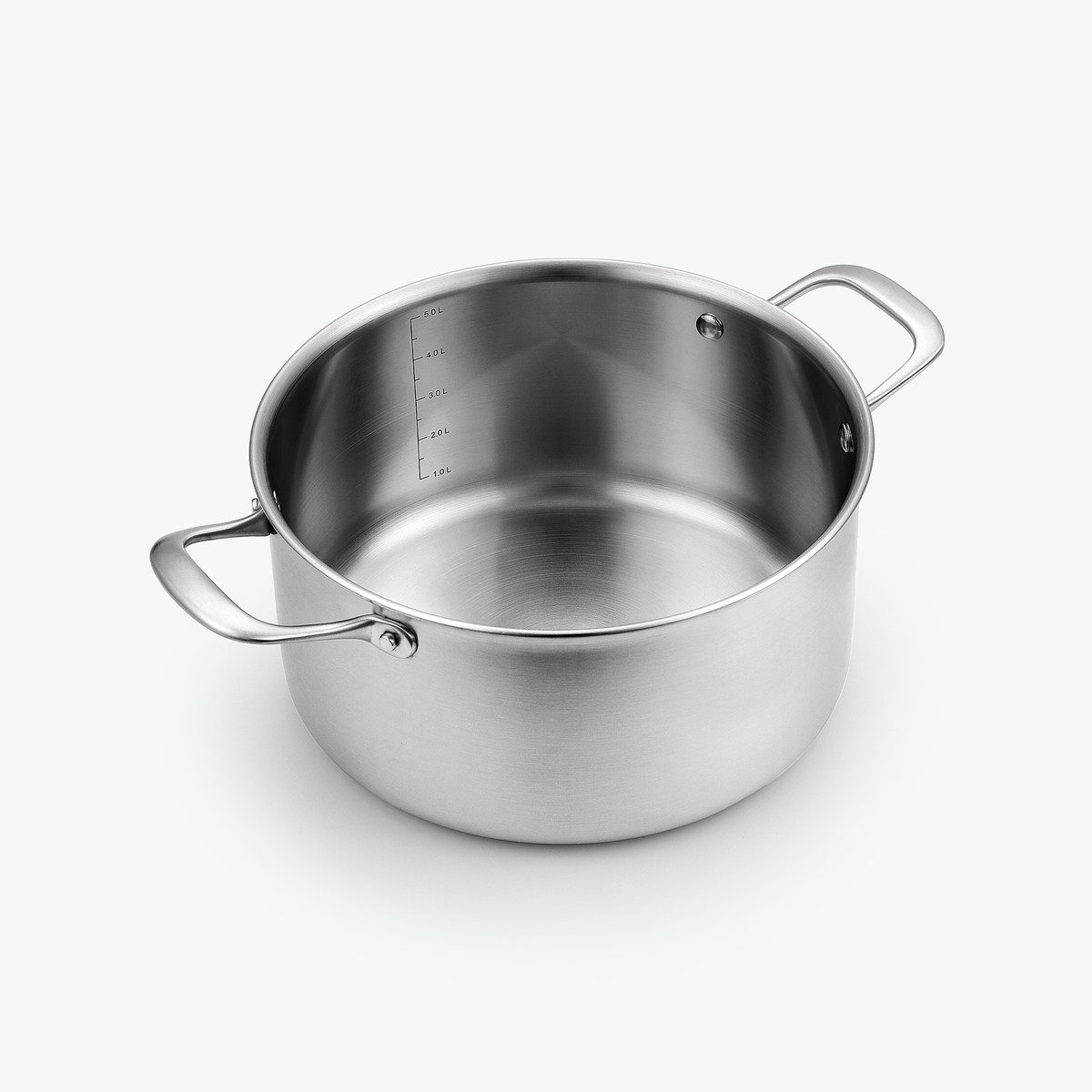 Gryta i 3-Ply rostfritt stål, 5,6 l, sedd snett framifrån