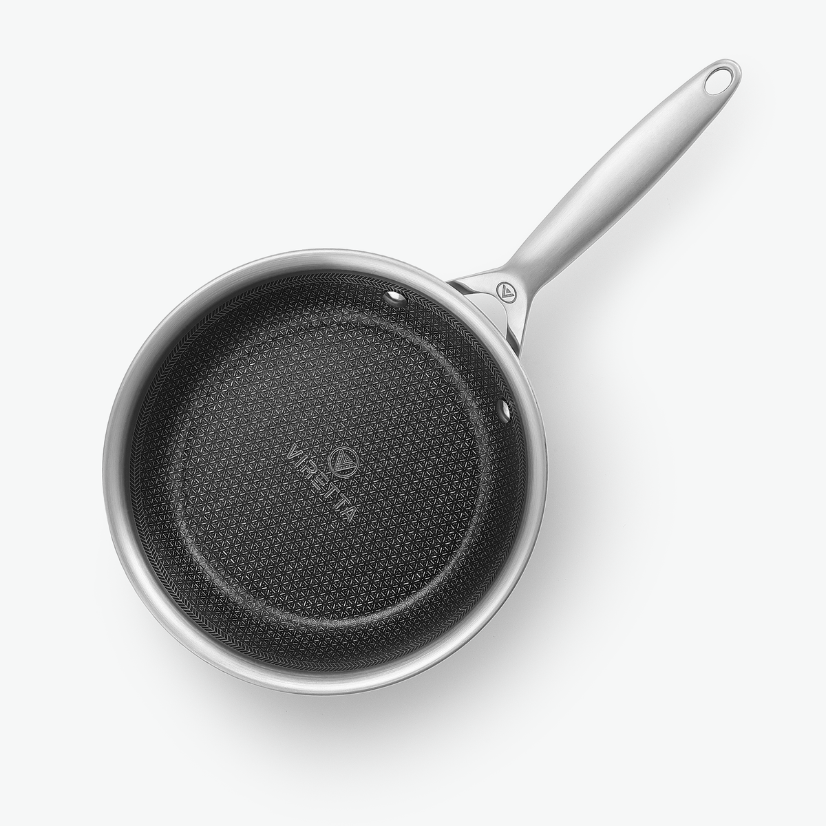 Stekpanna i 3-Ply Hybrid, Ø20 cm, sedd ovanifrån med det sexkantiga mönstret