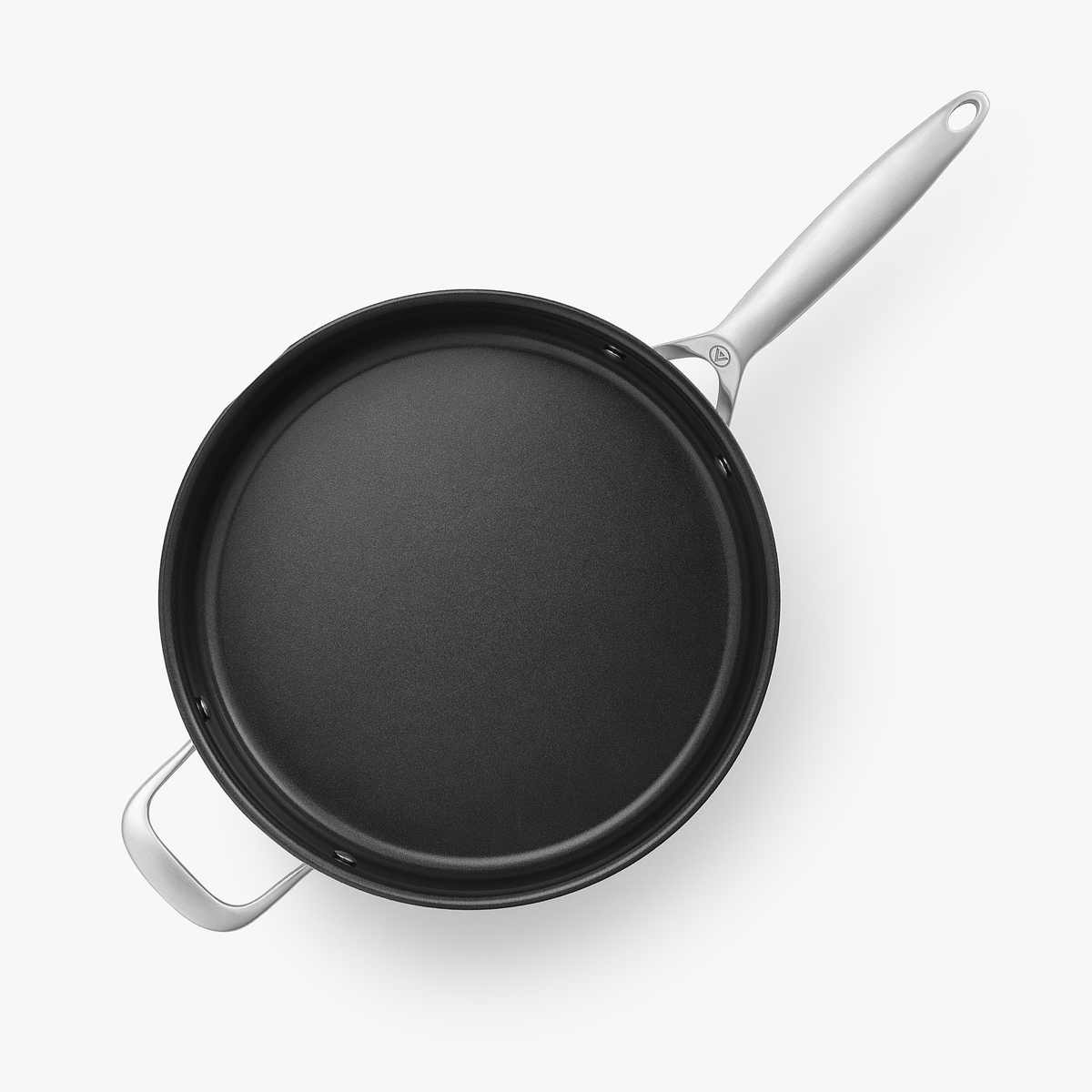 Sautépanna i 3-Ply keramisk, Ø28 cm, sedd ovanifrån med den släta beläggningen