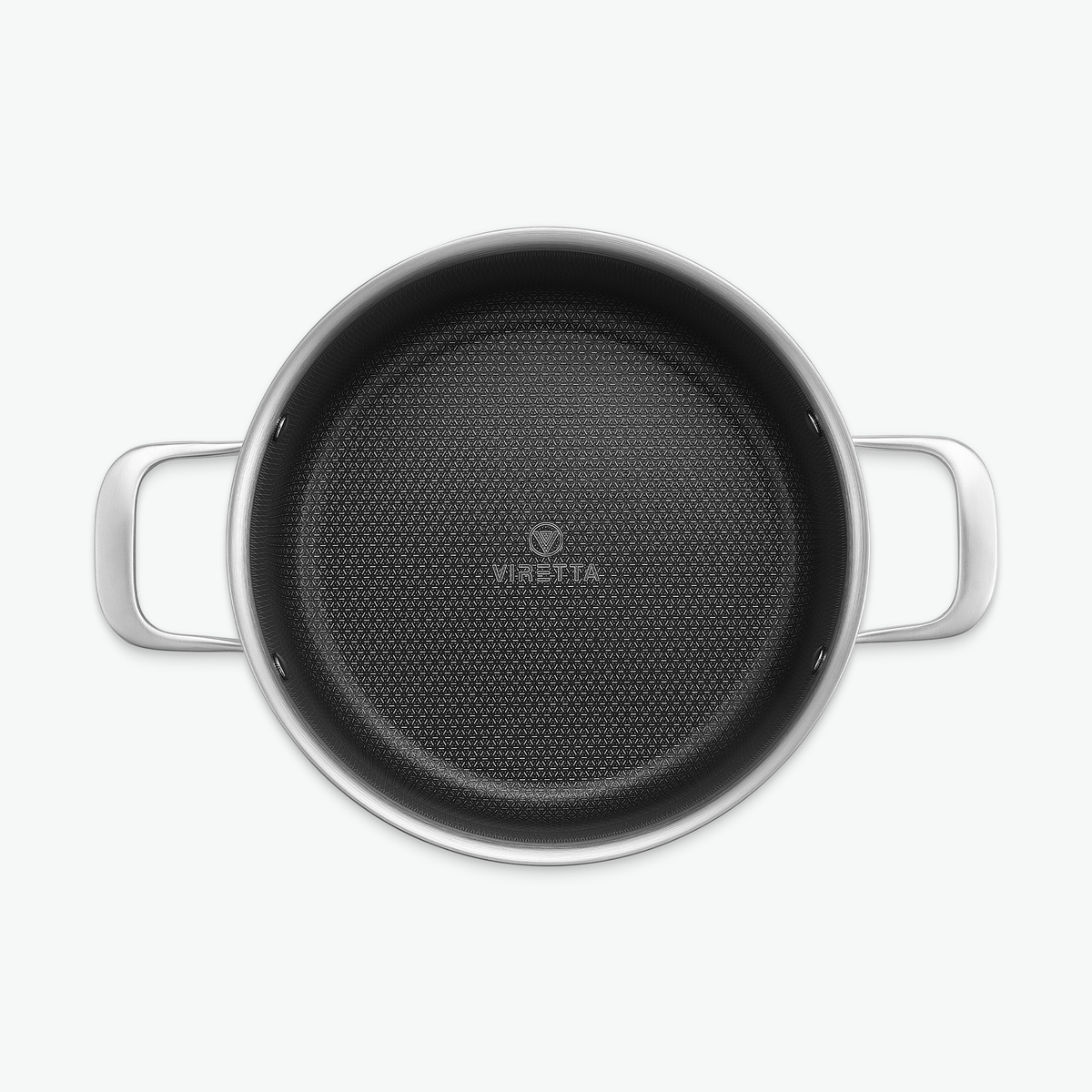 Gryta i 3-Ply Hybrid, 5,6 l, sedd ovanifrån med det sexkantiga mönstret