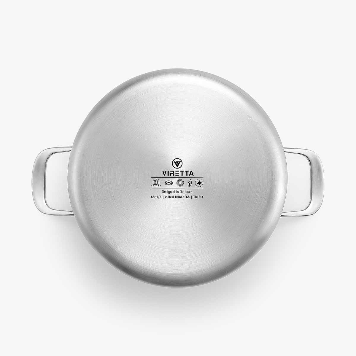 Botten på gryta i 3-Ply keramisk, 5,6 l, sedd underifrån