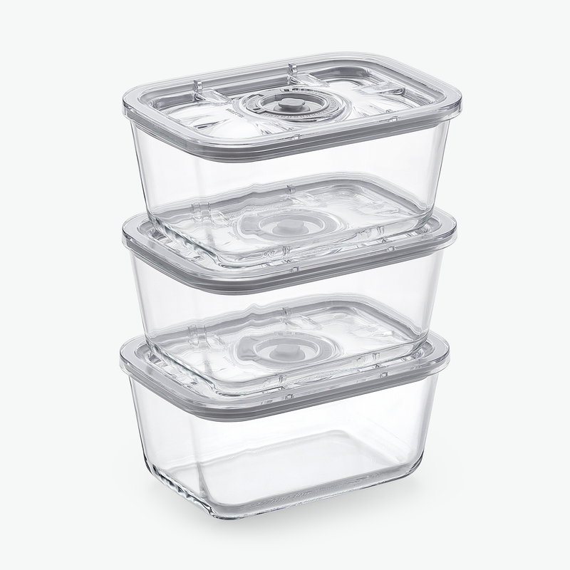 Vakuumbehållare i glas – Trioset (3-pack)
