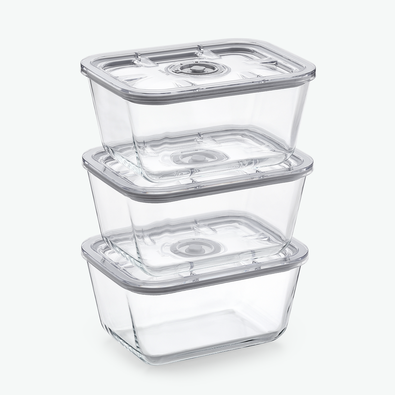 Vakuumbehållare i glas – Trioset (3-pack)