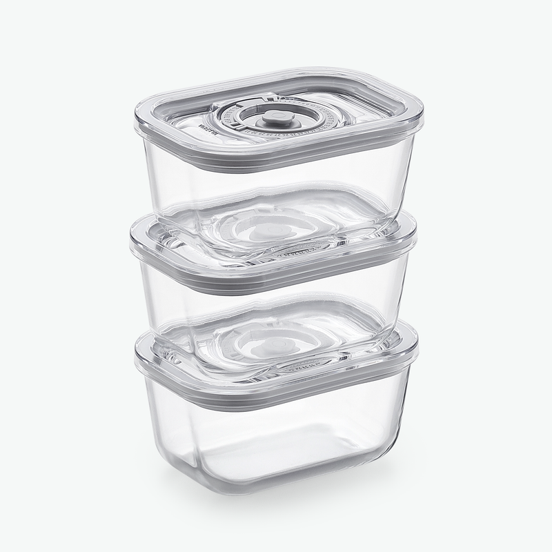 Vakuumbehållare i glas – Trioset (3-pack)
