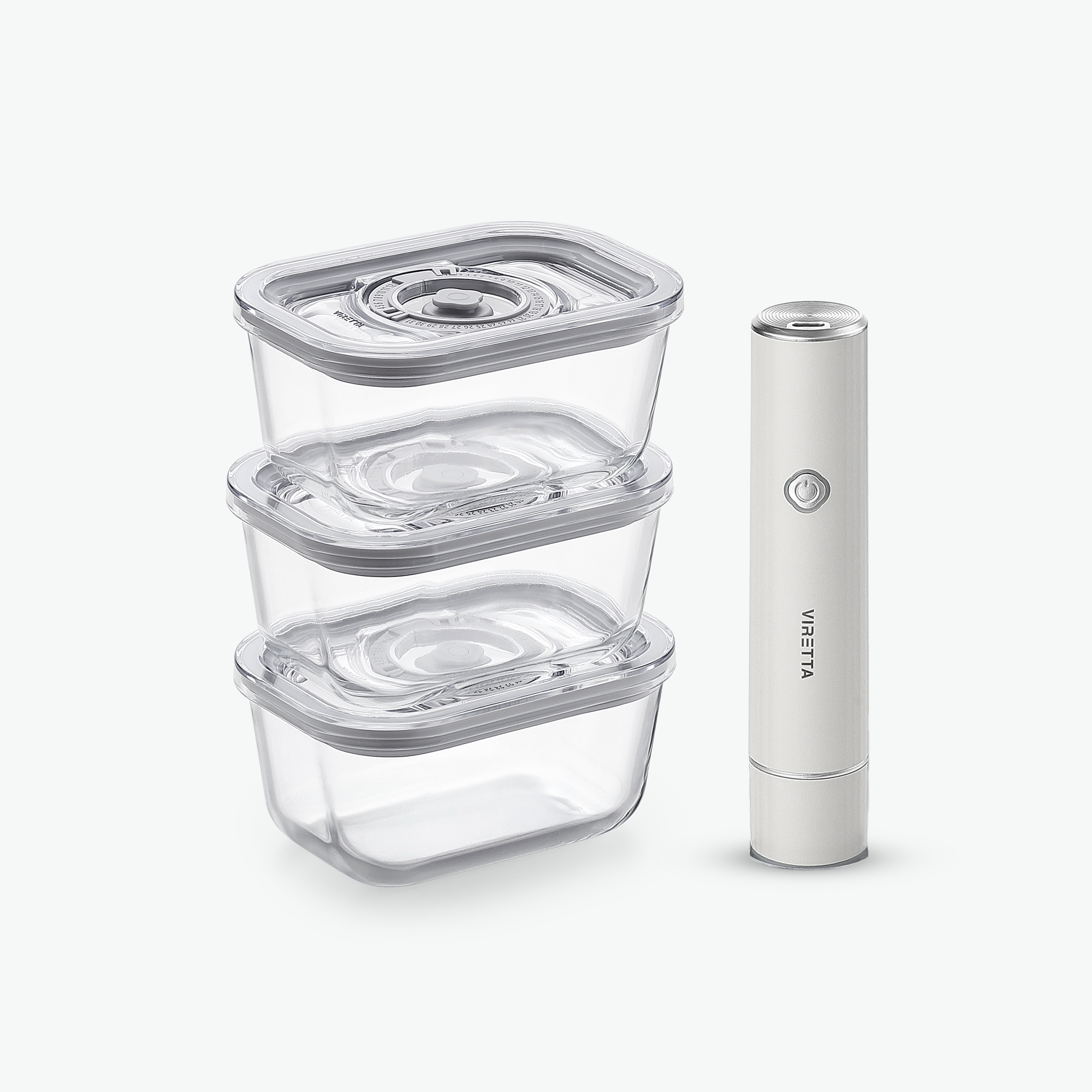 Vakuumbehållare i glas – Trioset (3-pack)
