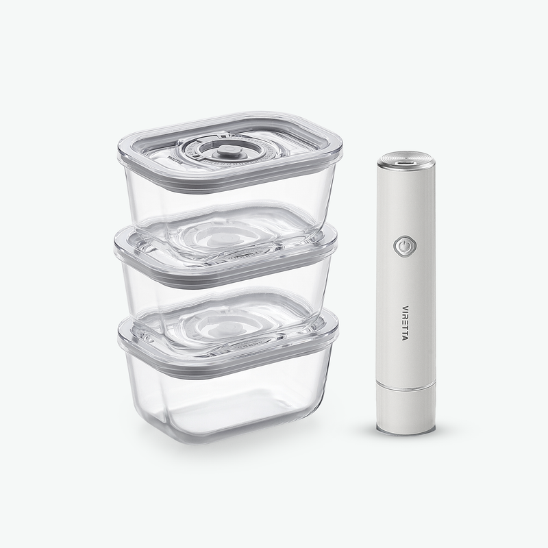 Vakuumbehållare i glas – Trioset (3-pack)