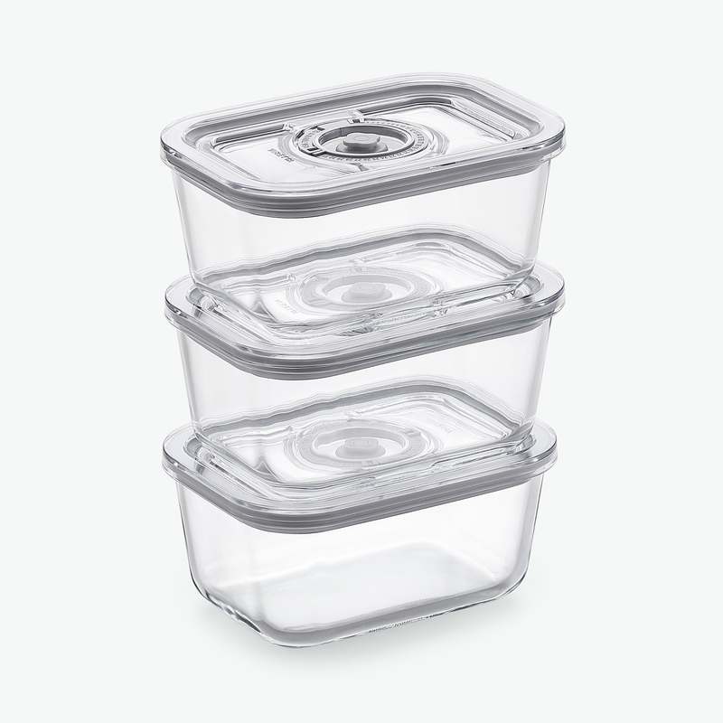 Vakuumbehållare i glas – Trioset (3-pack)