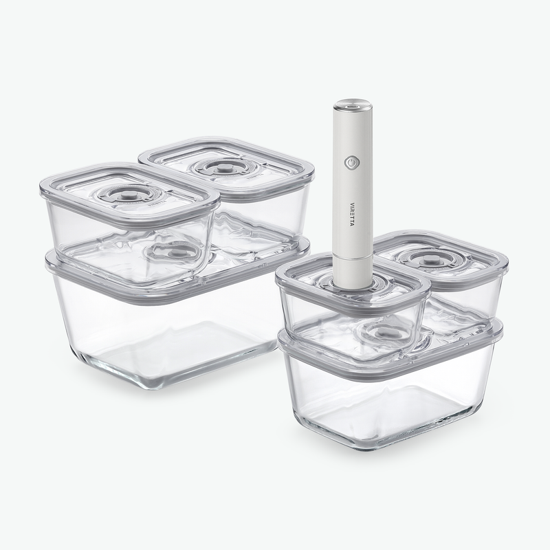 Vakuumbehållare i glas, set