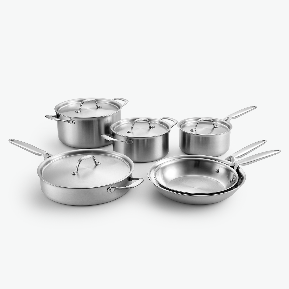 Lock i rostfritt stål på grytor, kastrull och sautépanna i 3-Ply rostfritt stål